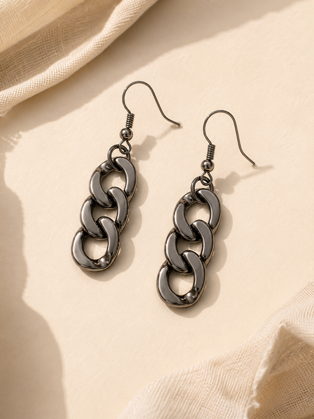 Urban Edge Chain Drop Earrings