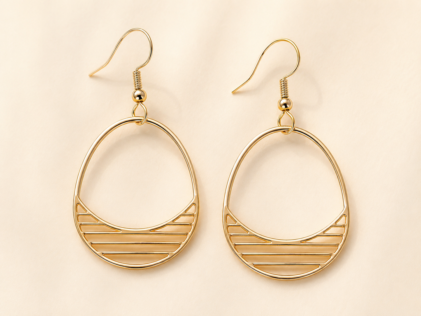 Sunset Line Rose Gold Dangle Earrings