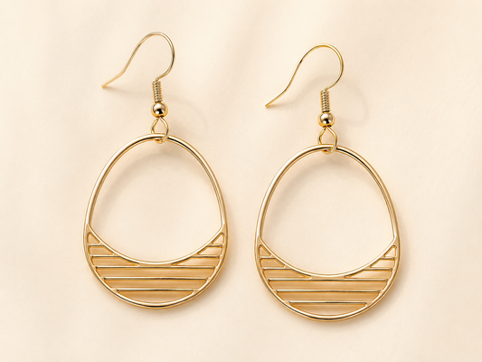 Sunset Line Rose Gold Dangle Earrings
