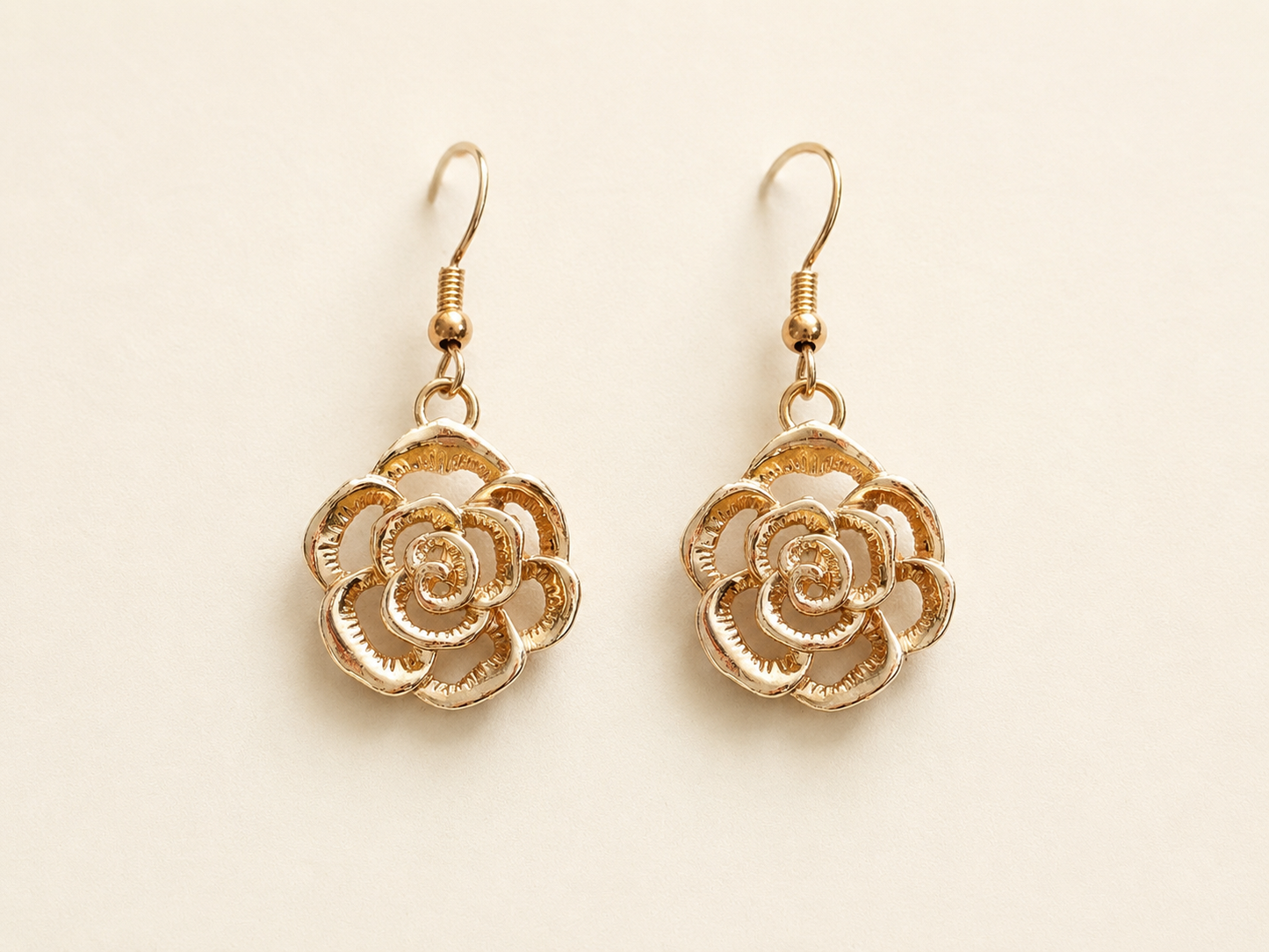Golden Bloom - Rose Gold Drop Earrings