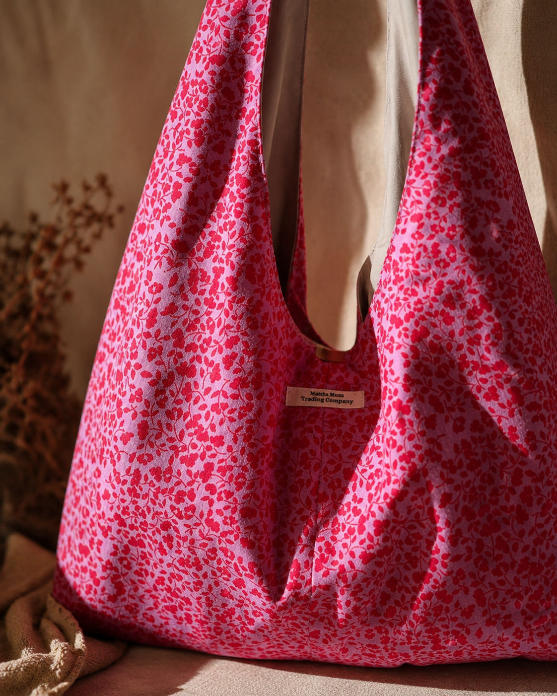 Pink Cottagecore Slouchy Hobo Bag – Handmade Floral Tote