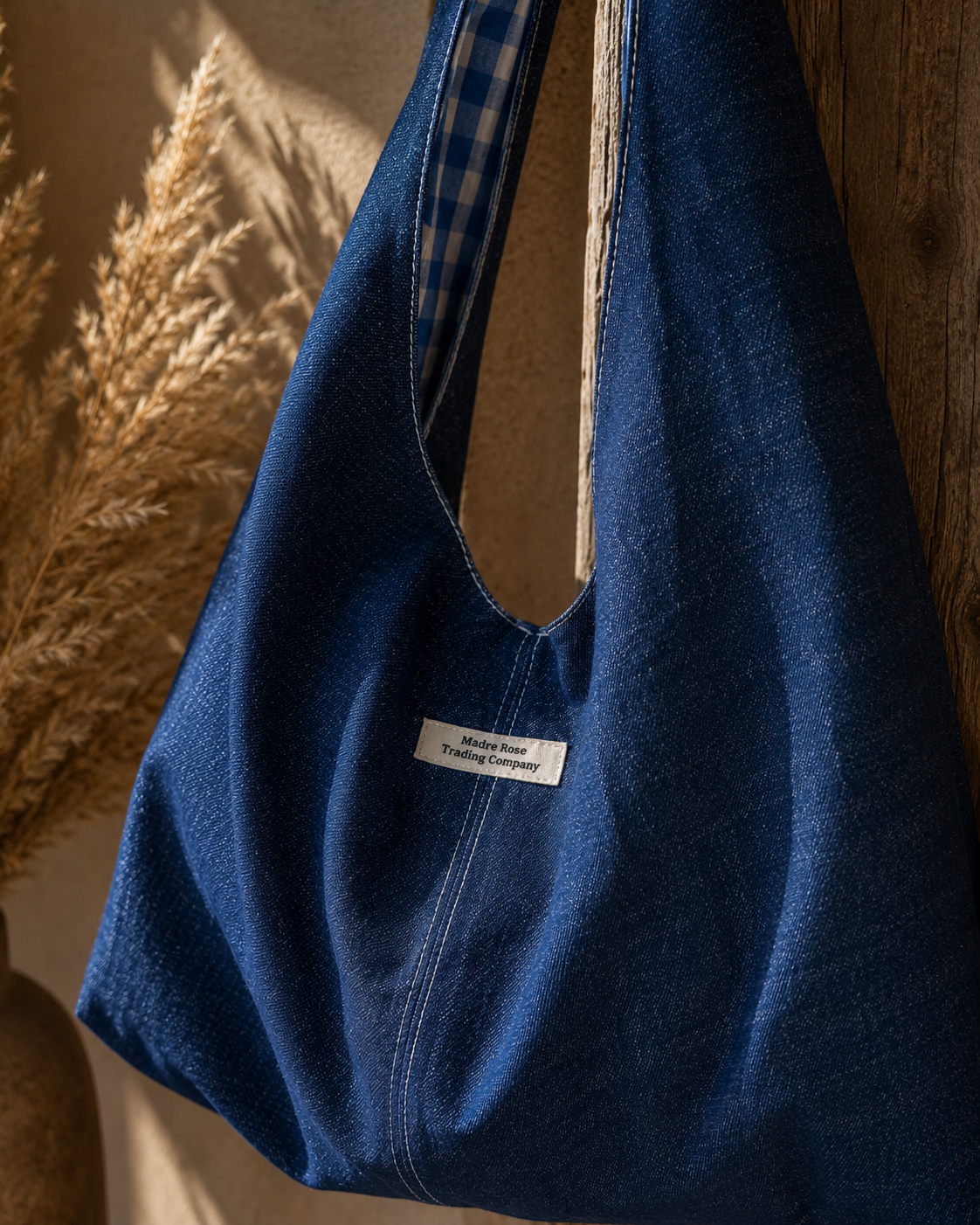 Classic Denim Slouchy Hobo Bag – Handmade Boho Western Coastal Tote