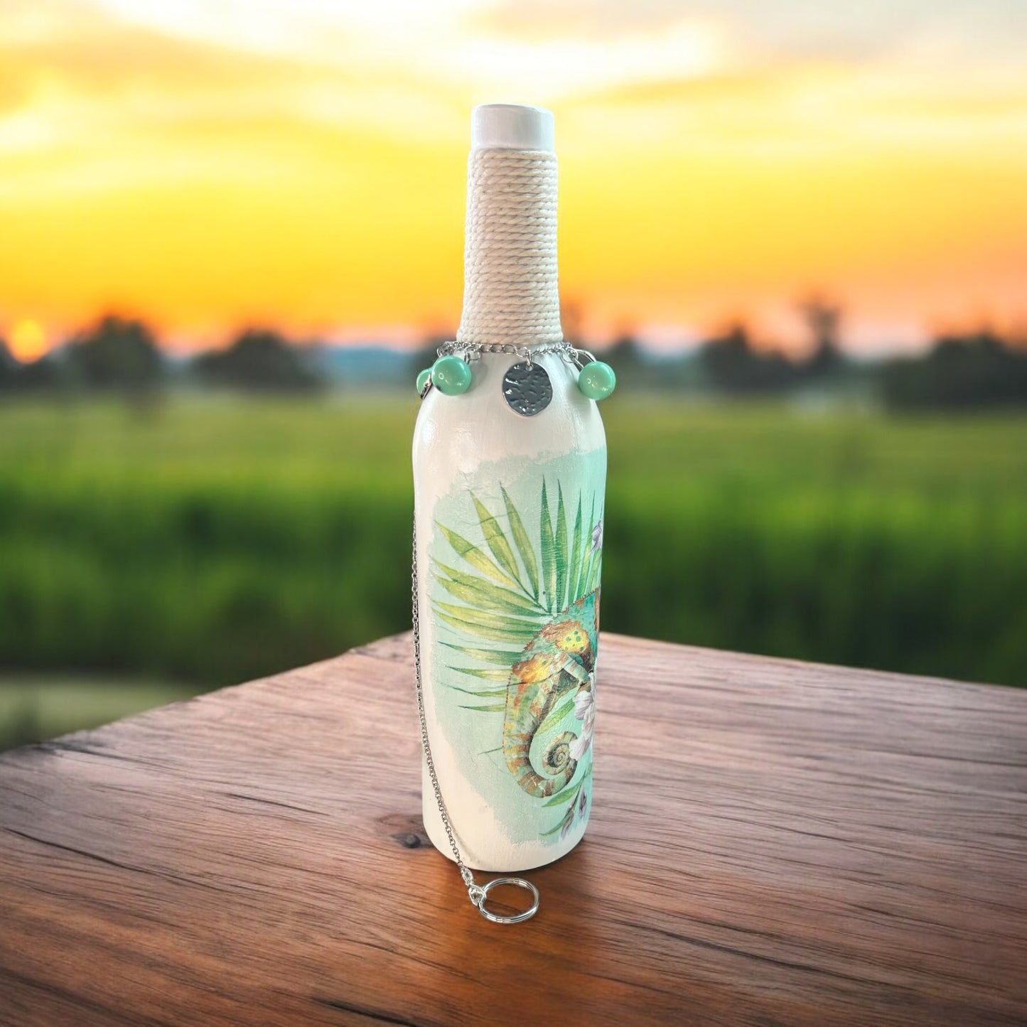 Wine Bottle Incense Burner - Chameleon