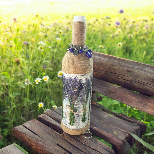 Wine Bottle Incense Burner - Lavender Bunches