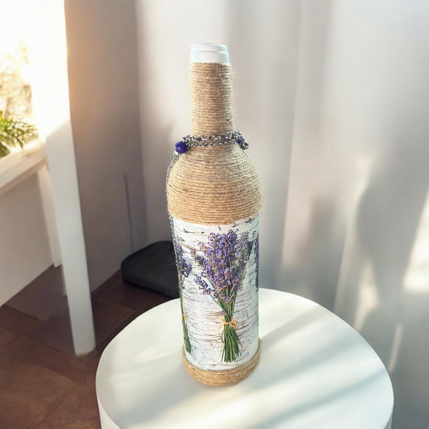 Wine Bottle Incense Burner - Lavender Bunches