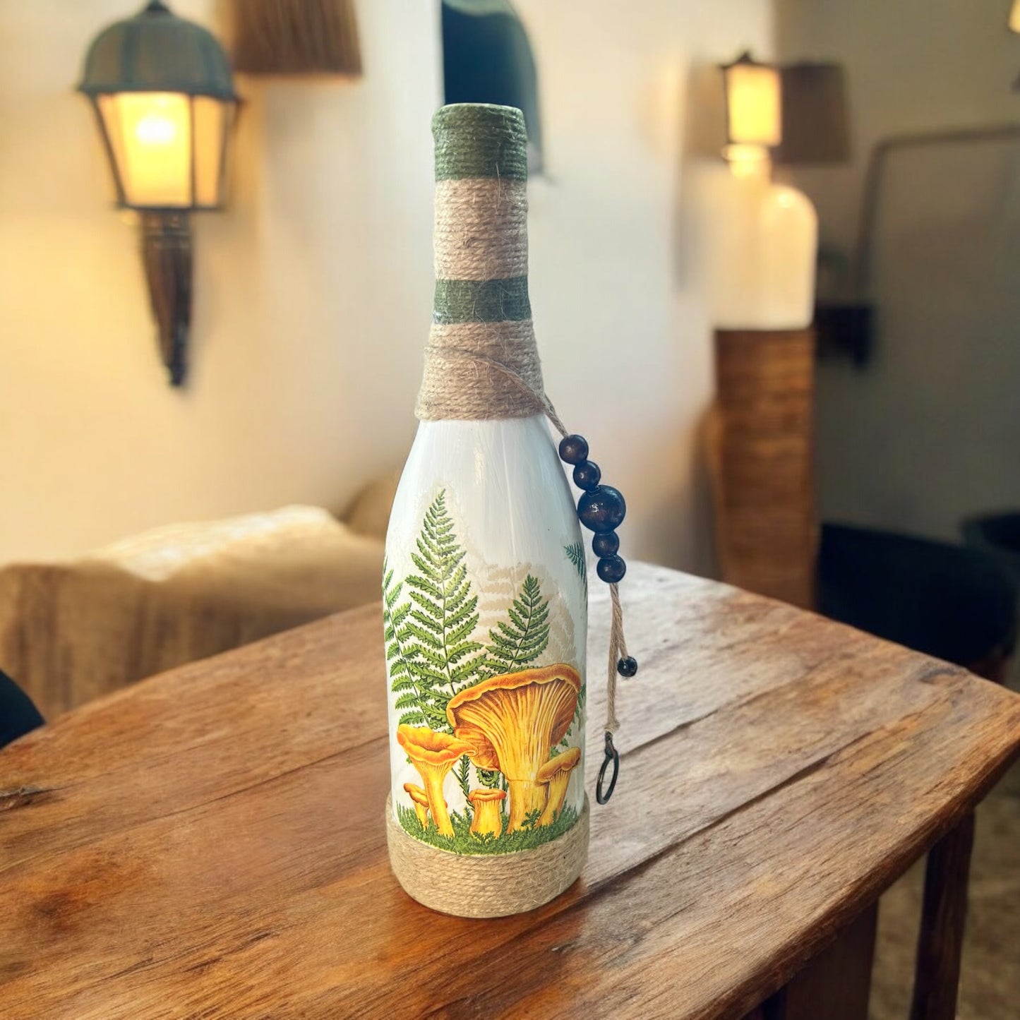 Wine Bottle Incense Burner - Mushrooms