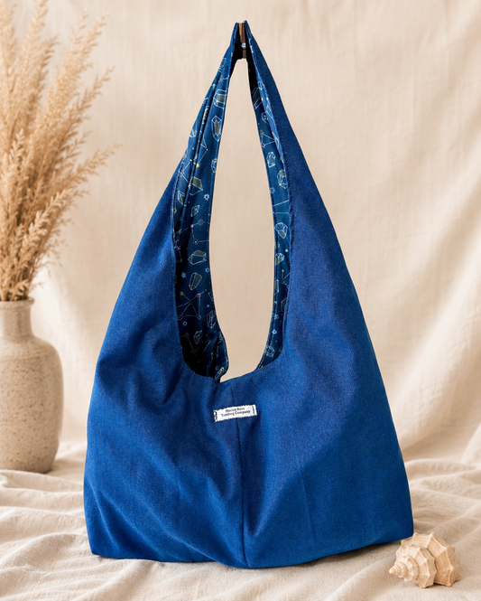 Midnight Constellation Reversible Slouchy Hobo Bag