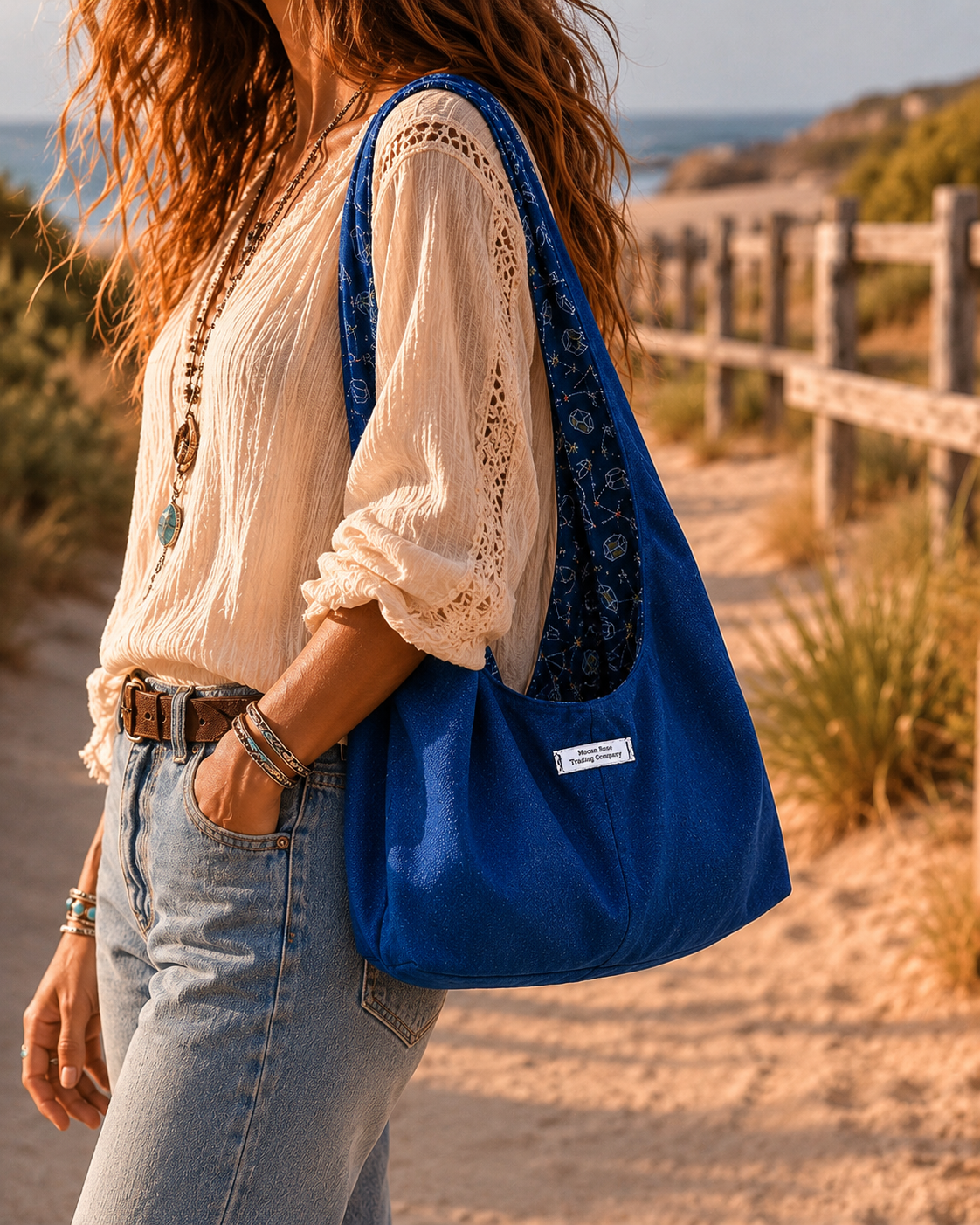 Midnight Constellation Reversible Slouchy Hobo Bag