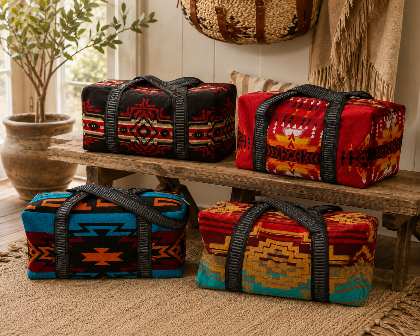 Southwestern Woven Weekender Bag – 4 Styles