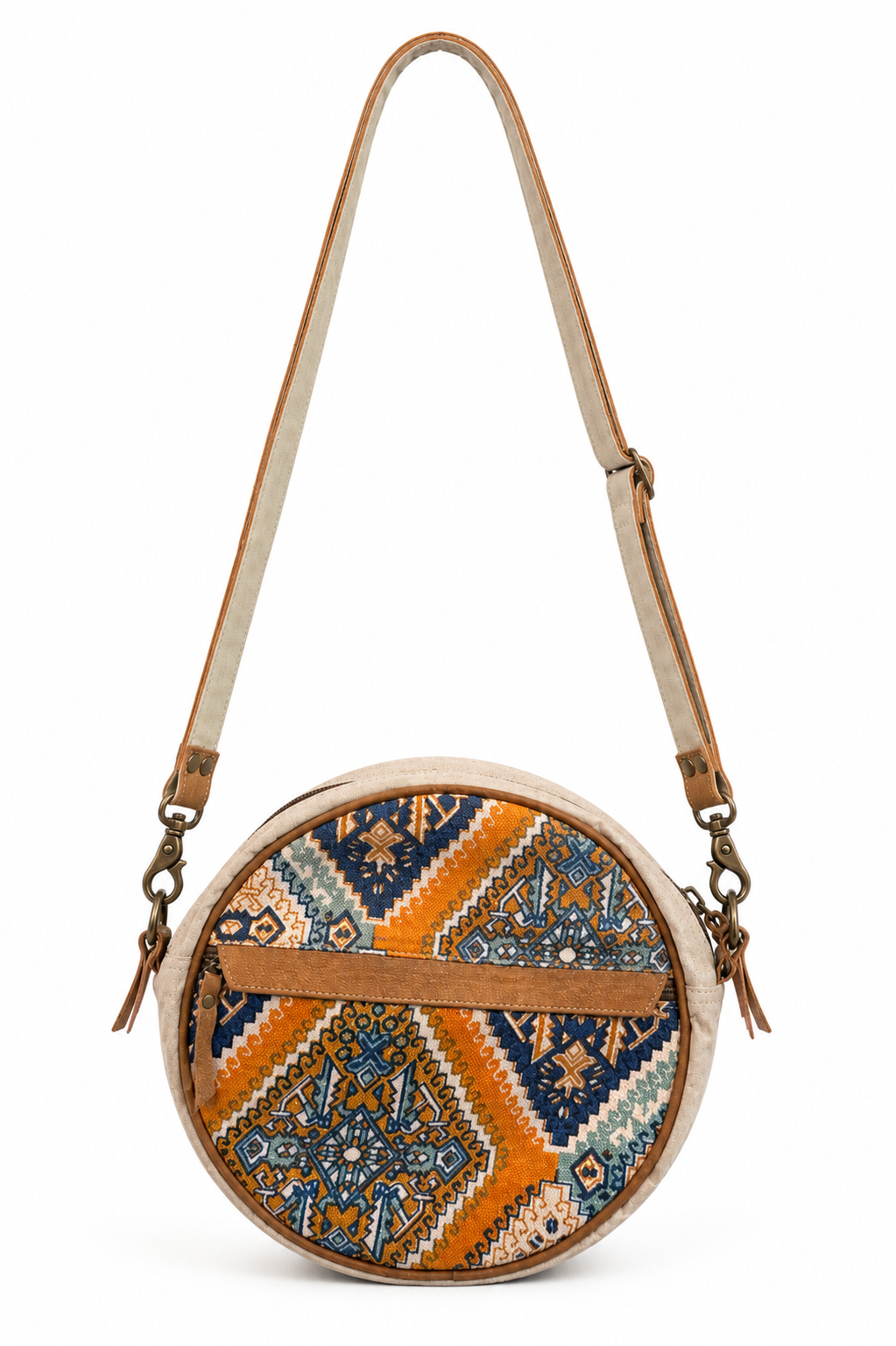 Upcycled Southwestern Round Crossbody Bag