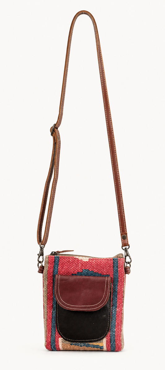 Southwestern Woven Hair-On Hide Crossbody Bag