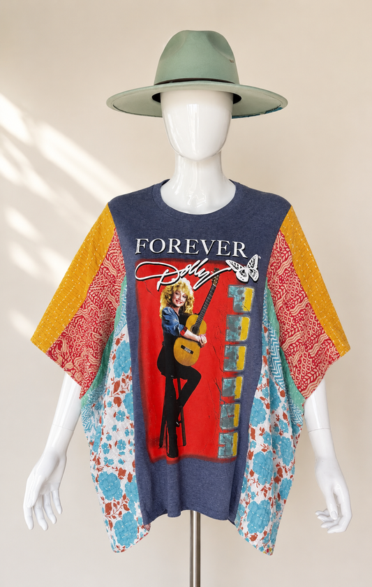 Forever Dolly Patchwork Poncho Top