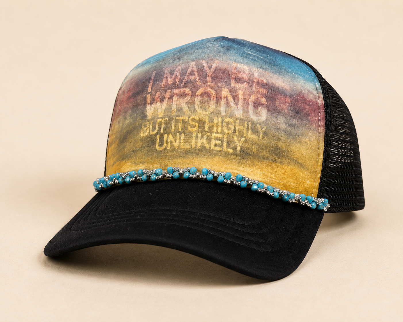 Highly Unlikely Hand-Painted Trucker Hat