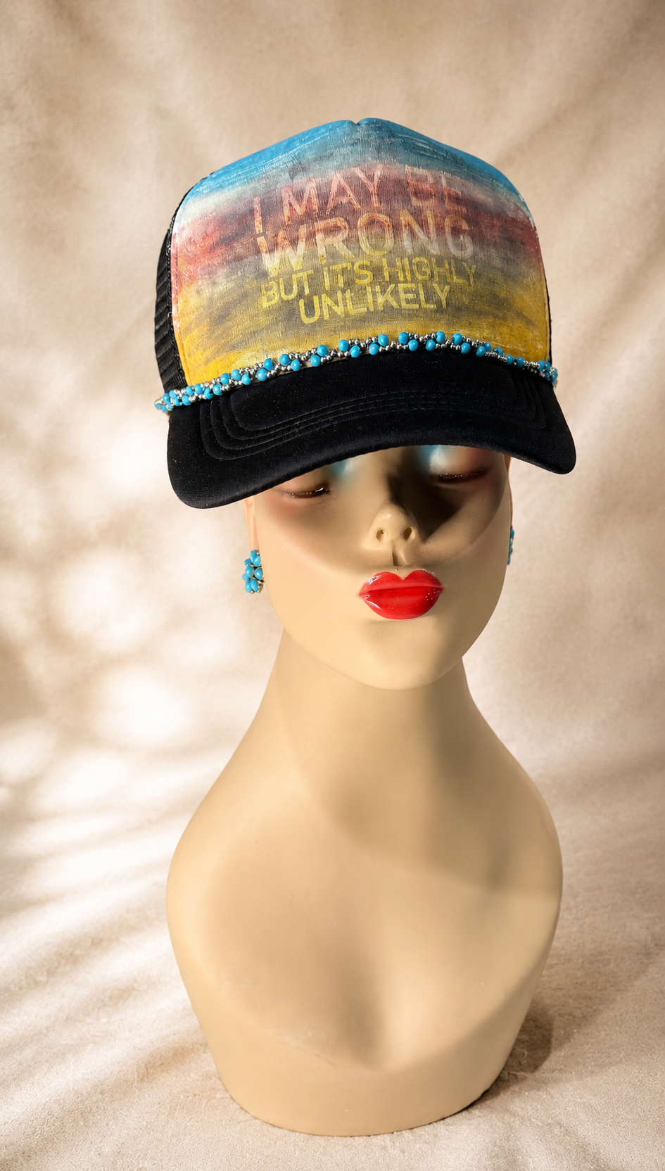 Highly Unlikely Hand-Painted Trucker Hat