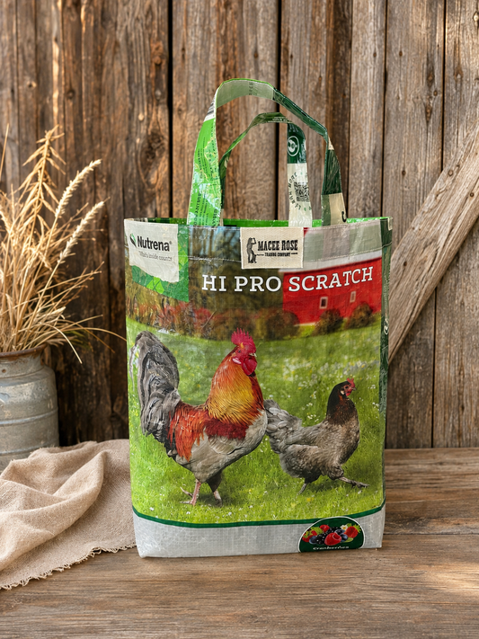 Chicken Scratch Market Tote - From The Feed Sack Collection