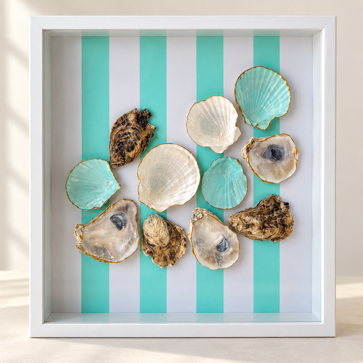 Aqua Tide Handcrafted Shell Shadowbox