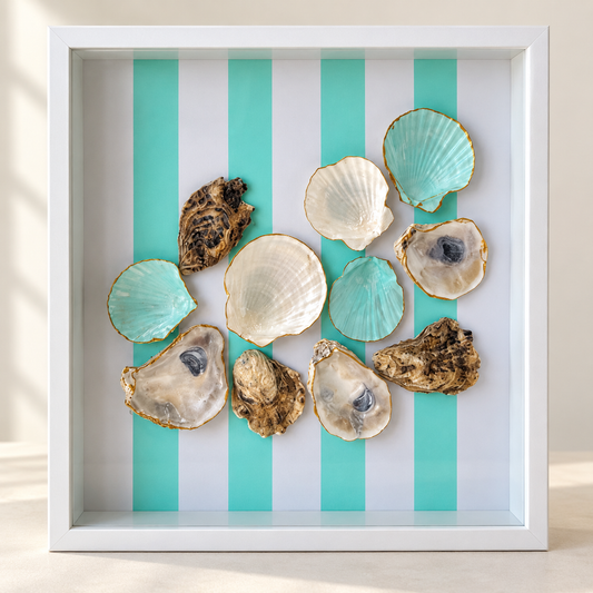 Aqua Tide Handcrafted Shell Shadowbox