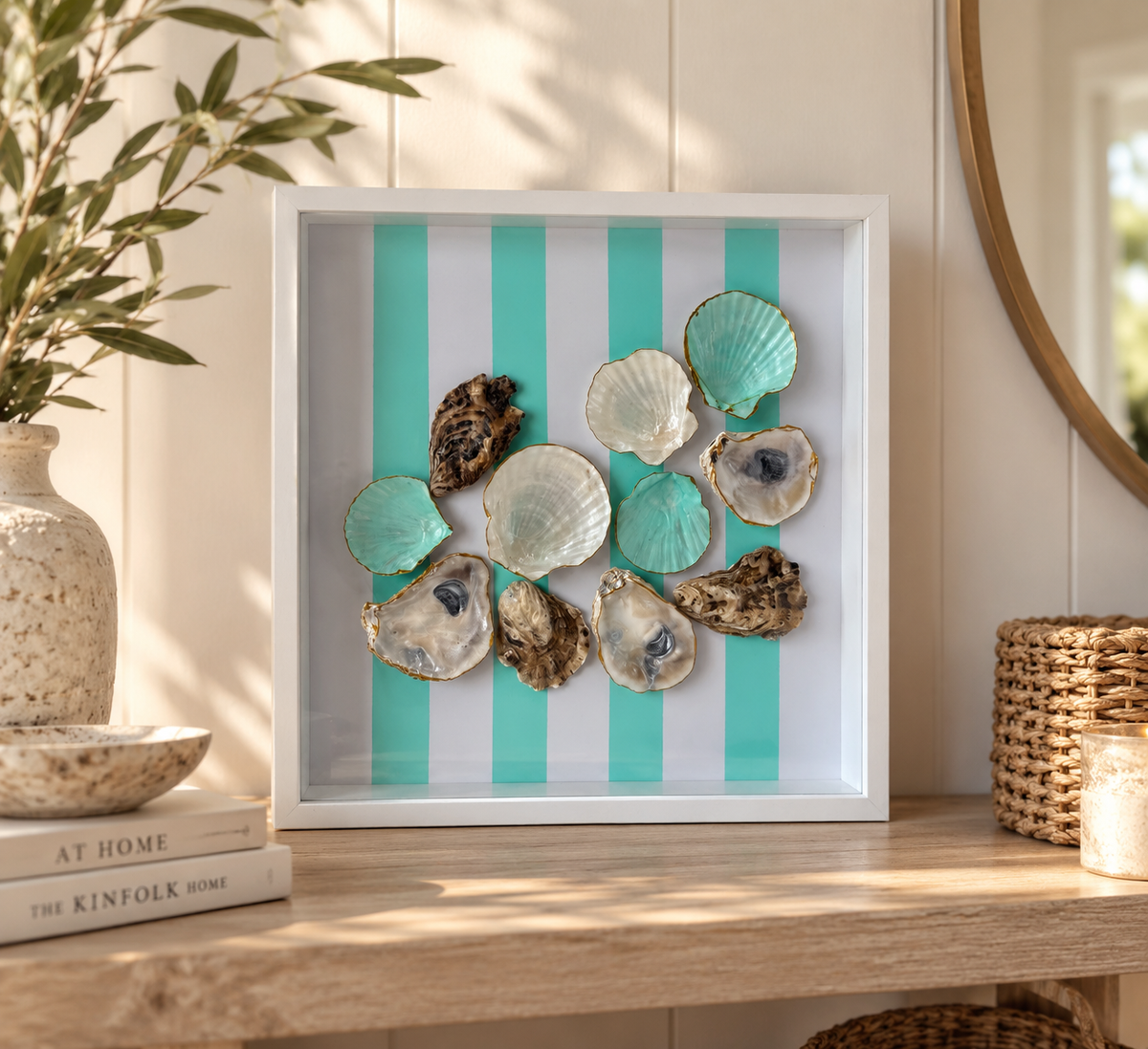 Aqua Tide Handcrafted Shell Shadowbox