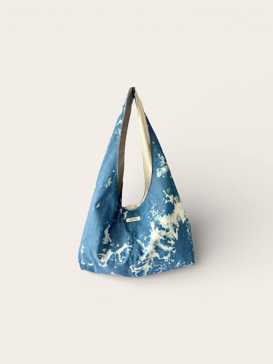 Bleached Denim Look Slouchy Hobo Bag