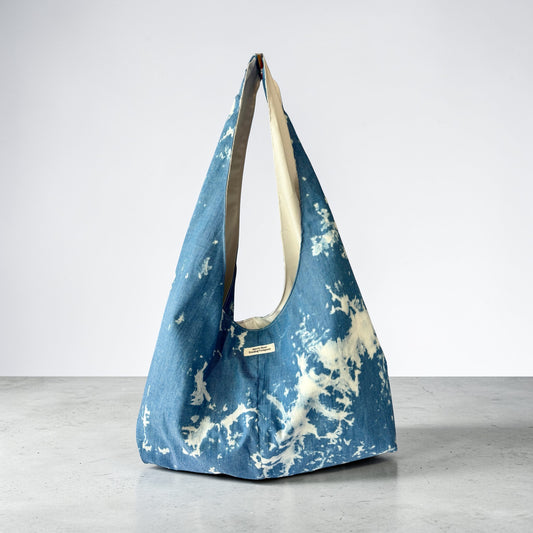 Bleached Denim Look Slouchy Hobo Bag