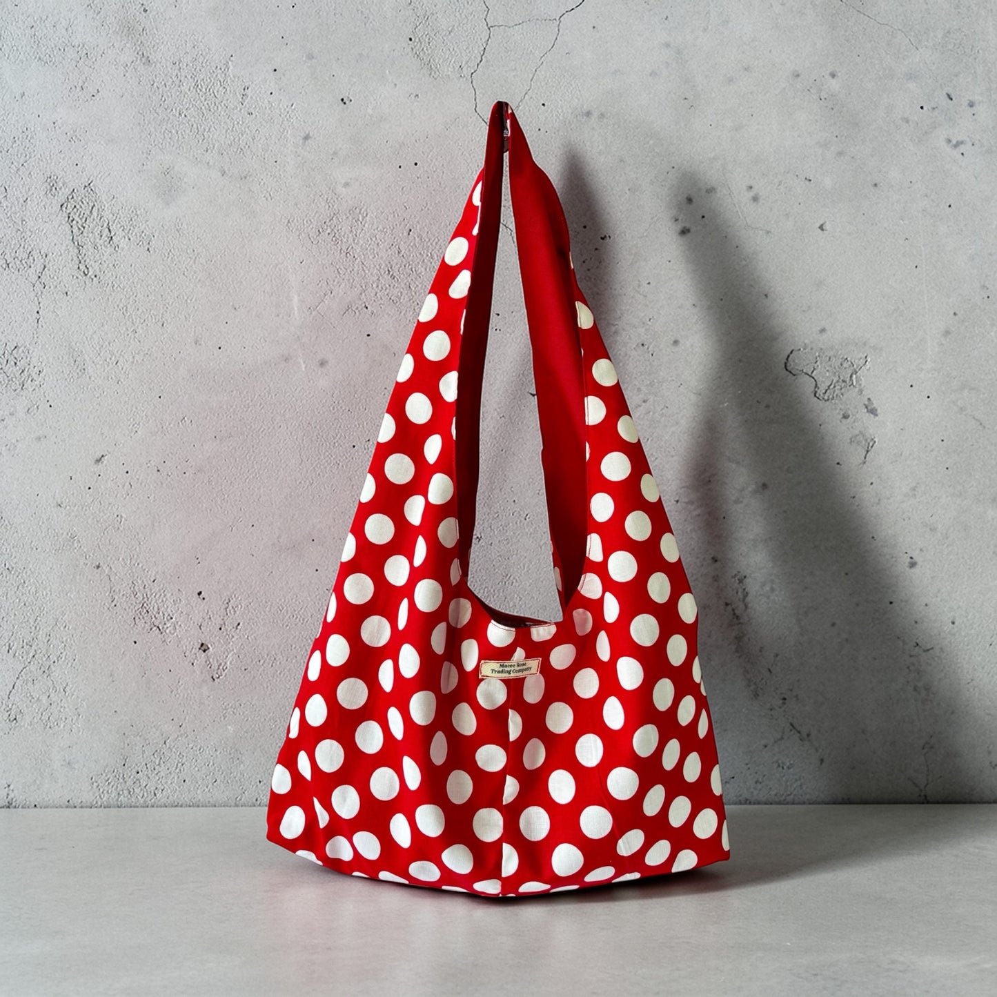 Handmade Red Polka Dot Slouchy Hobo Bag – Twist Handle Boho Tote Purse