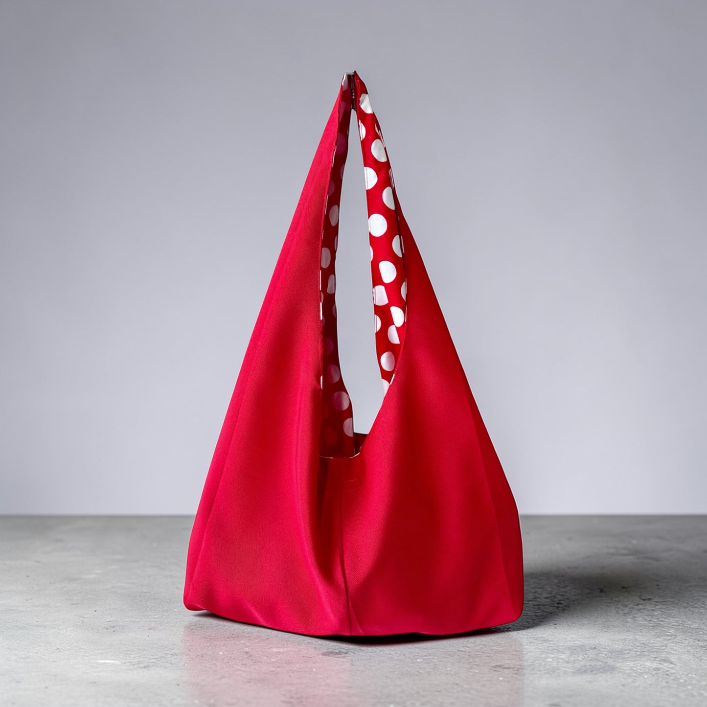 Handmade Red Polka Dot Slouchy Hobo Bag – Twist Handle Boho Tote Purse