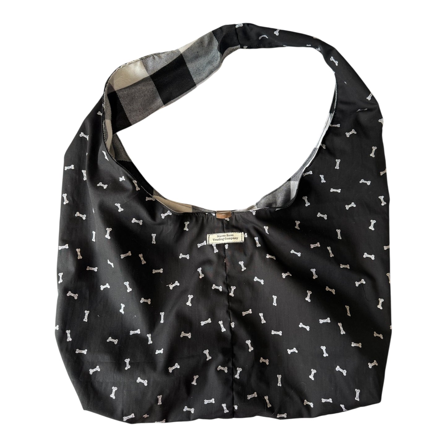Dog Bone Print Twist Handle Hobo Bag | Handmade Dog Lover Shoulder Purse