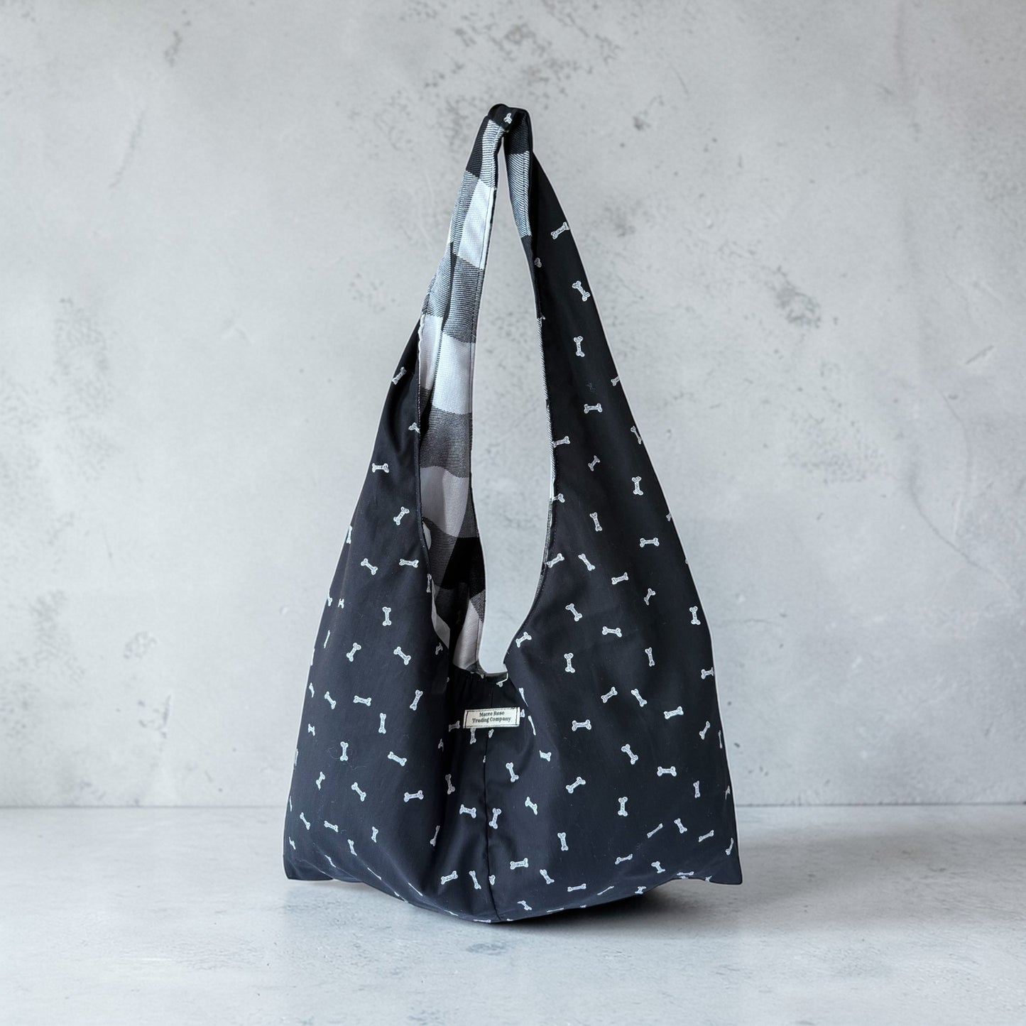 Dog Bone Print Twist Handle Hobo Bag | Handmade Dog Lover Shoulder Purse