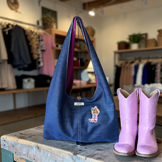Denim Cowgirl Hobo Bag