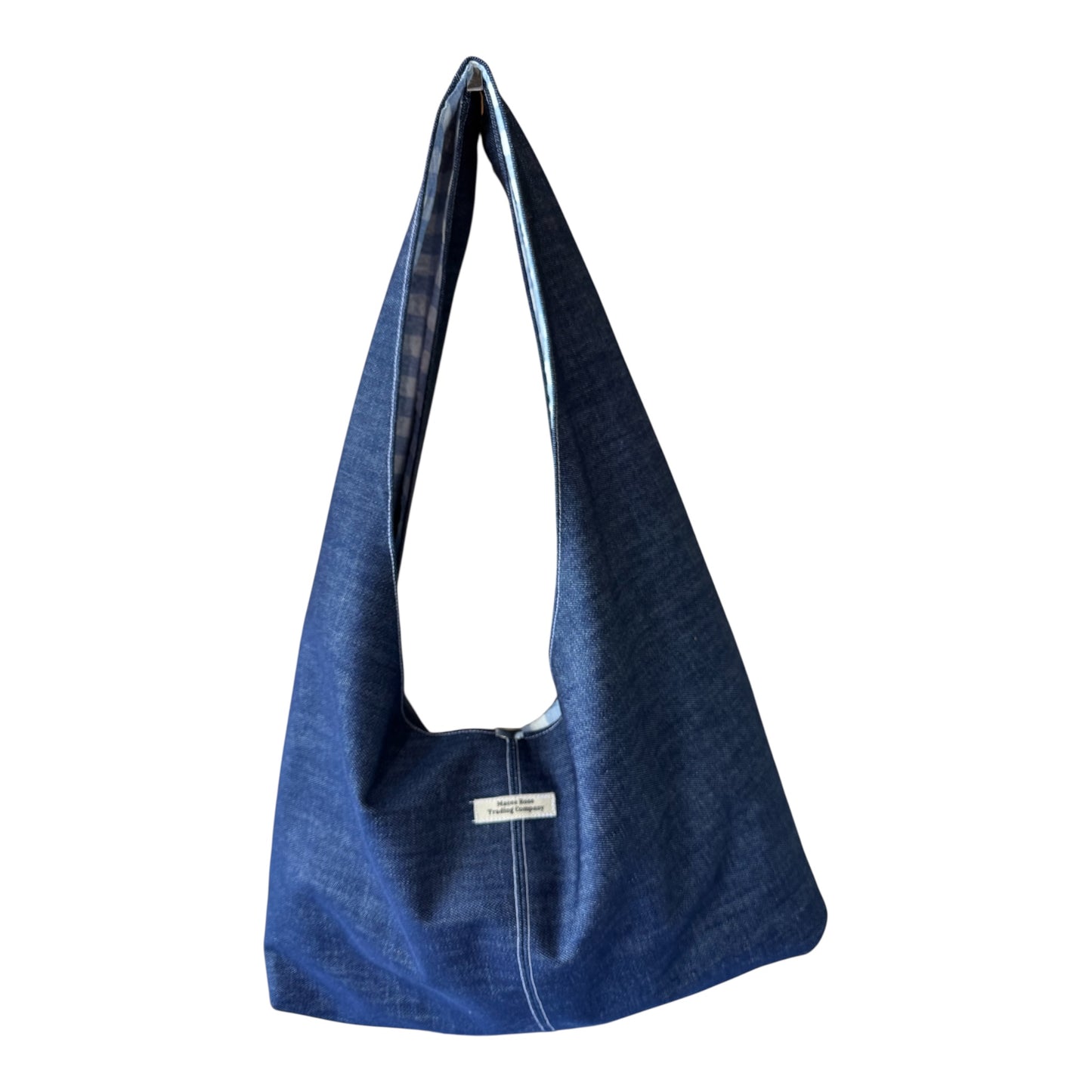 Classic Denim Slouchy Hobo Bag – Handmade Boho Western Coastal Tote