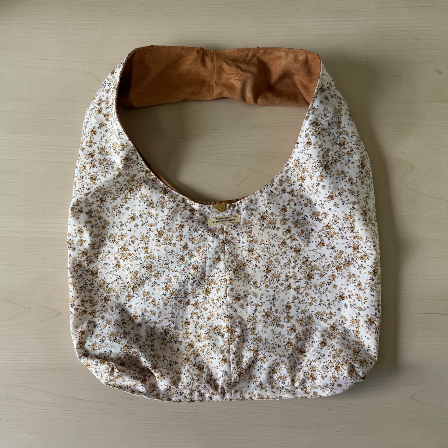 Caramel Suede Slouchy Hobo Bag