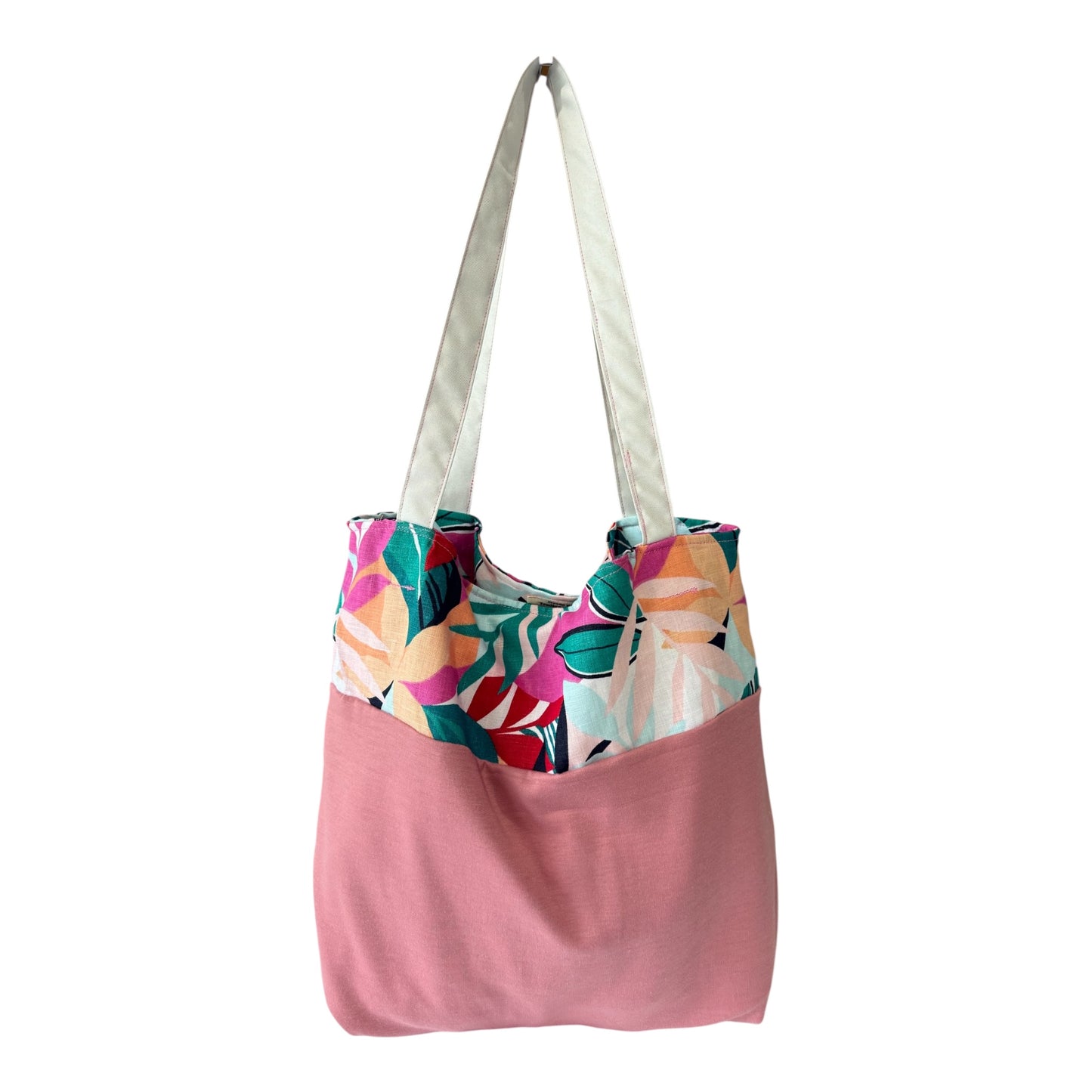 Tropical Breeze Reversible Tote Bag – Handmade Coastal Boho Shoulder Bag