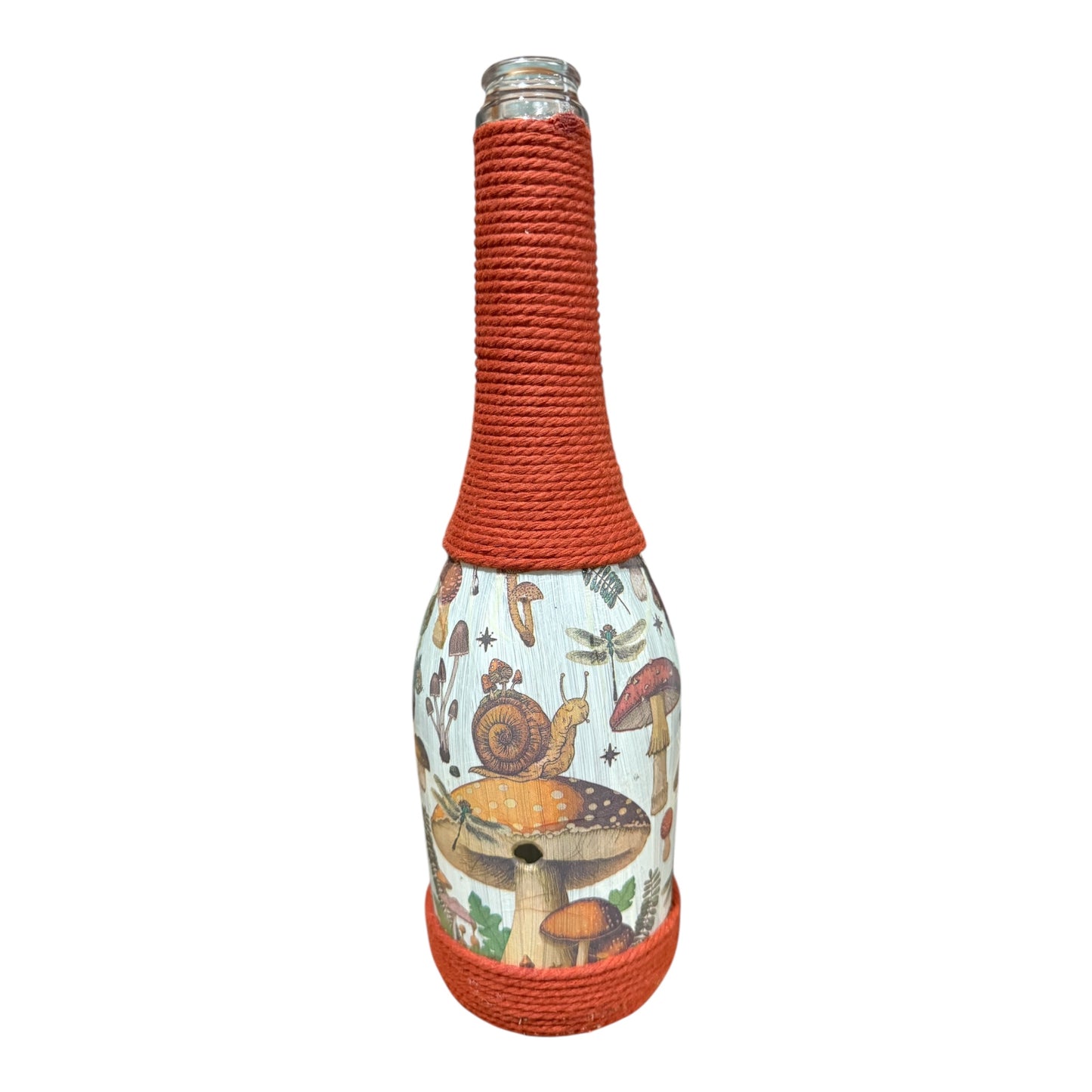 Woodland Mushroom Decor | Upcycled Wine Bottle Incense Burner | Cottagecore Home Fragrance Decor