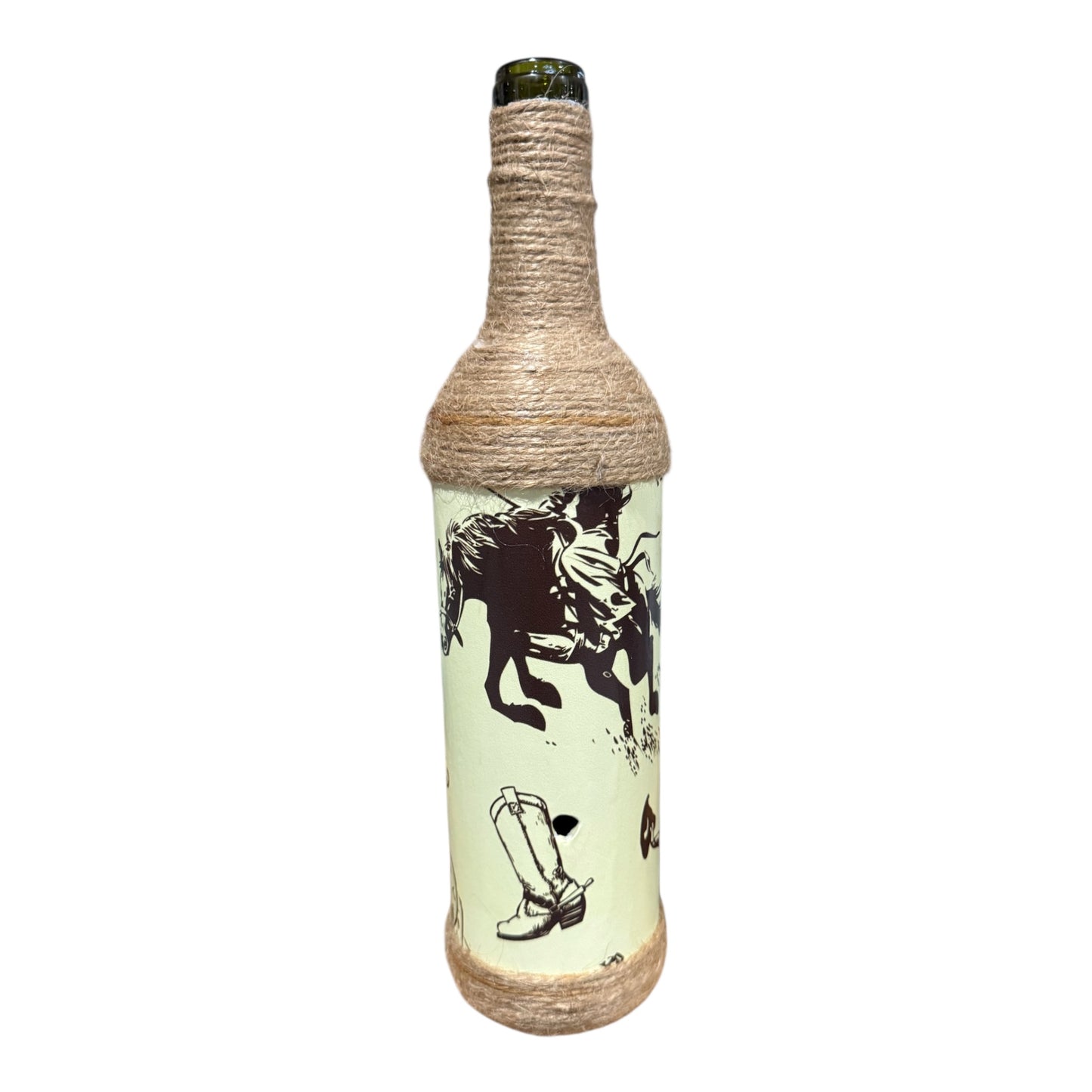 Western Upcycled Wine Bottle Incense Burner | Rustic Boho Fragrance Decor