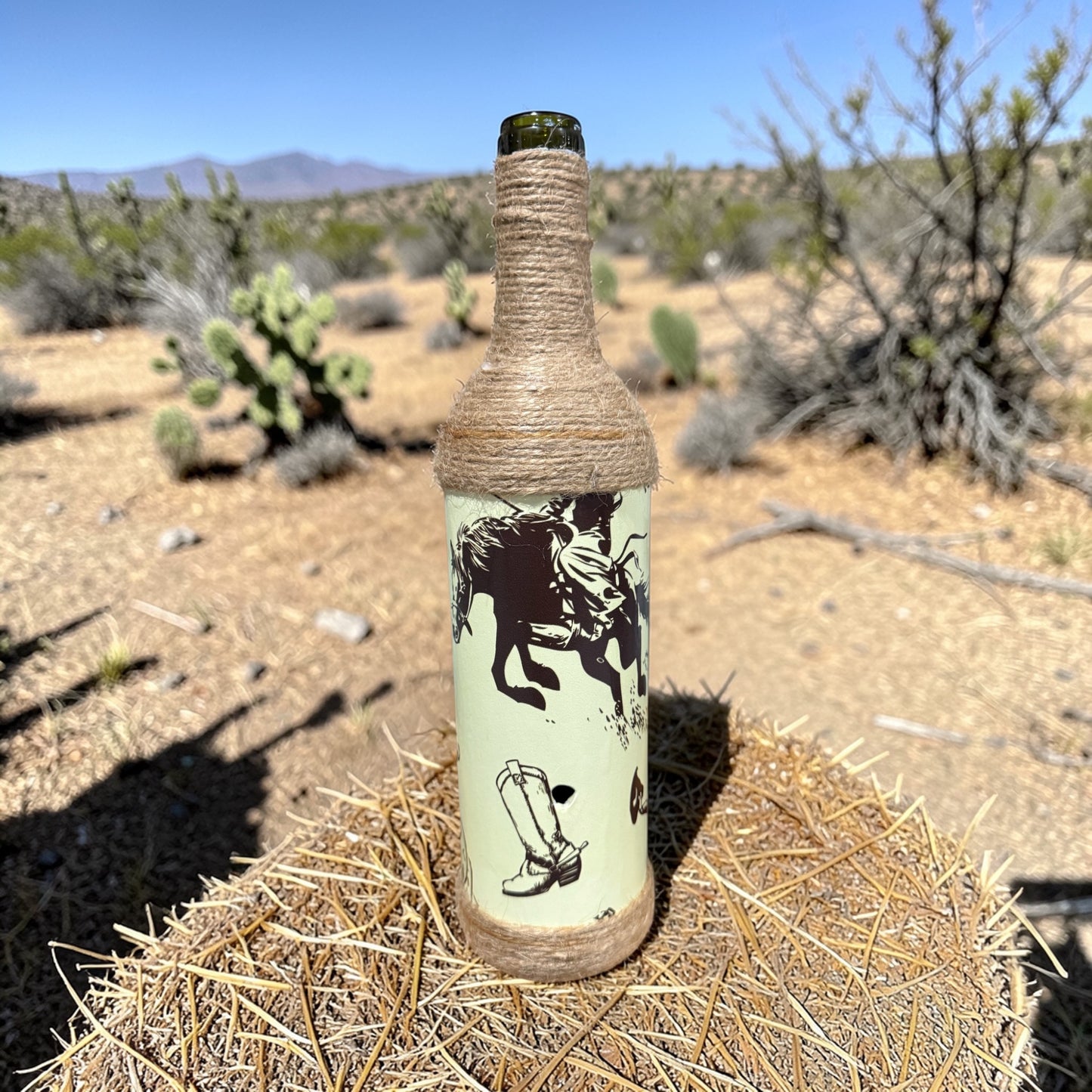 Western Upcycled Wine Bottle Incense Burner | Rustic Boho Fragrance Decor