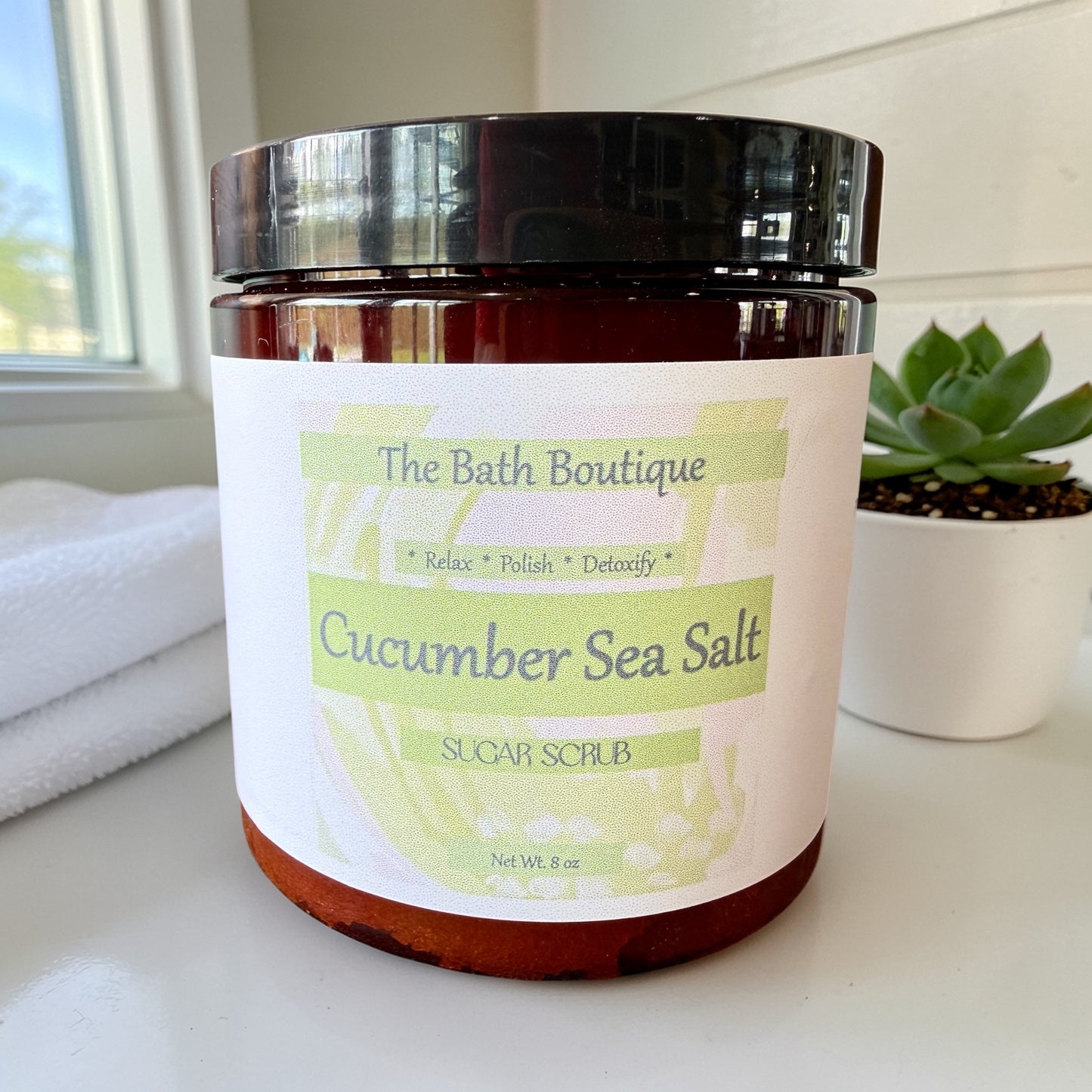 Cucumber Sea Salt Sugar Scrub | Exfoliating Handmade Body Scrub