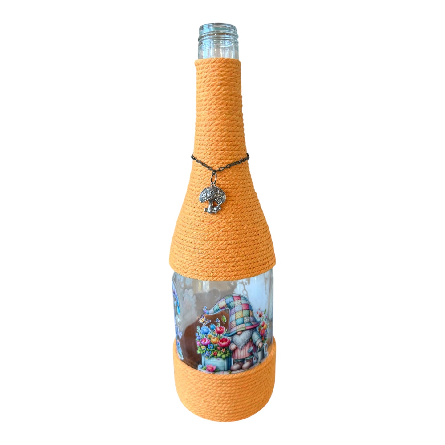Garden Gnome Upcycled Wine Bottle Incense Burner | Boho Home Fragrance Decor