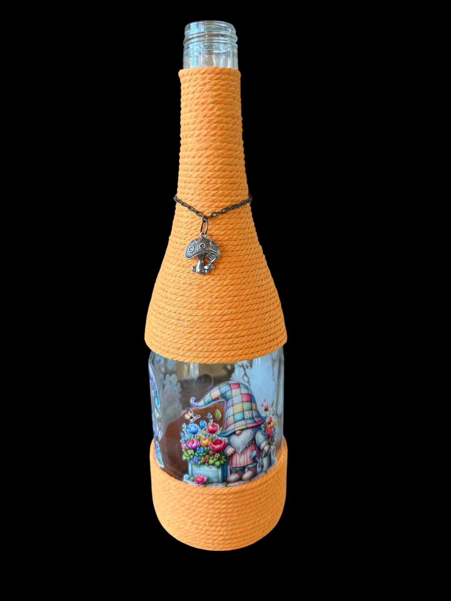 Garden Gnome Upcycled Wine Bottle Incense Burner | Boho Home Fragrance Decor