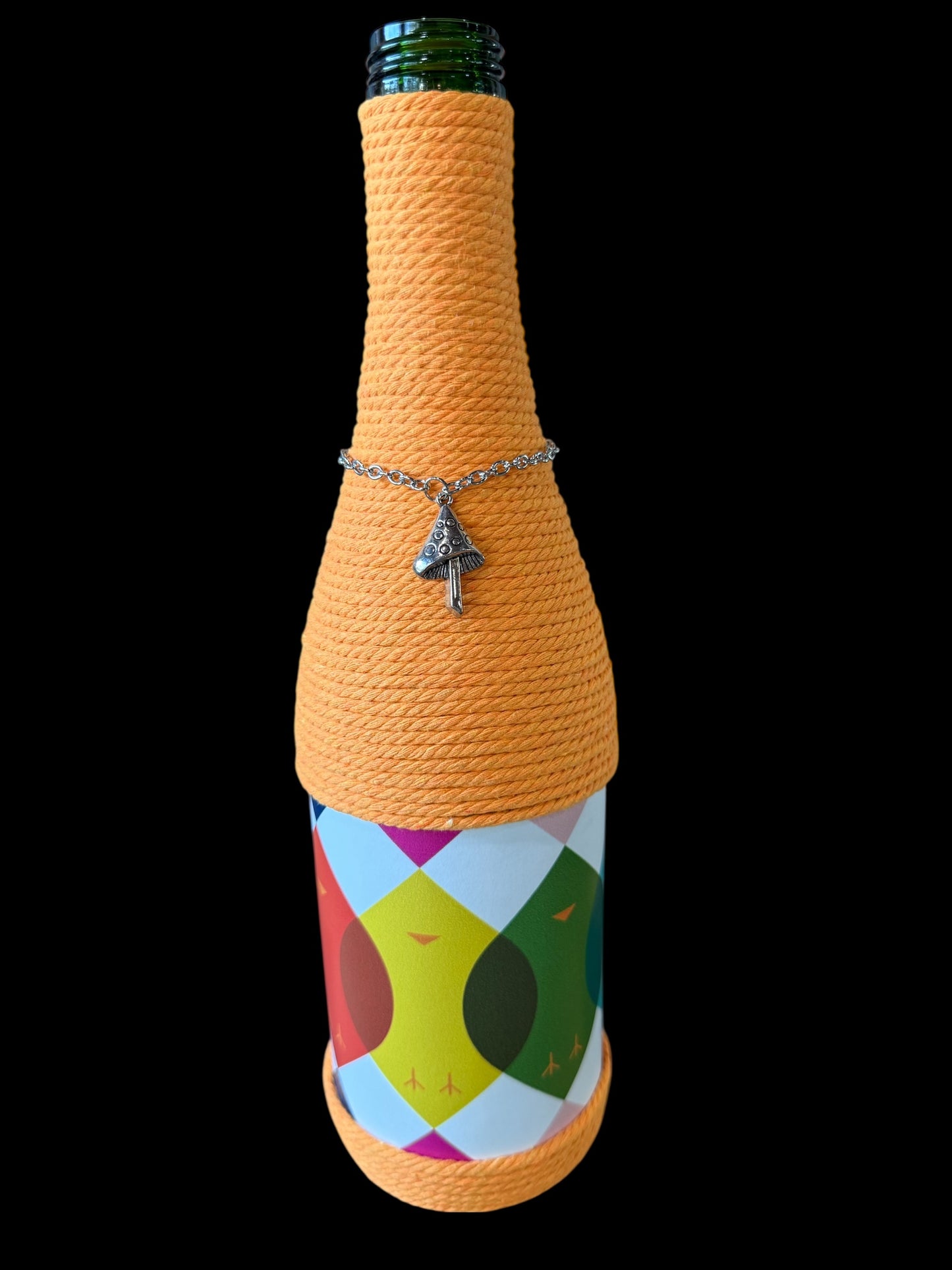 Modern Geometric Upcycled Wine Bottle Incense Burner | Boho Home Fragrance Decor
