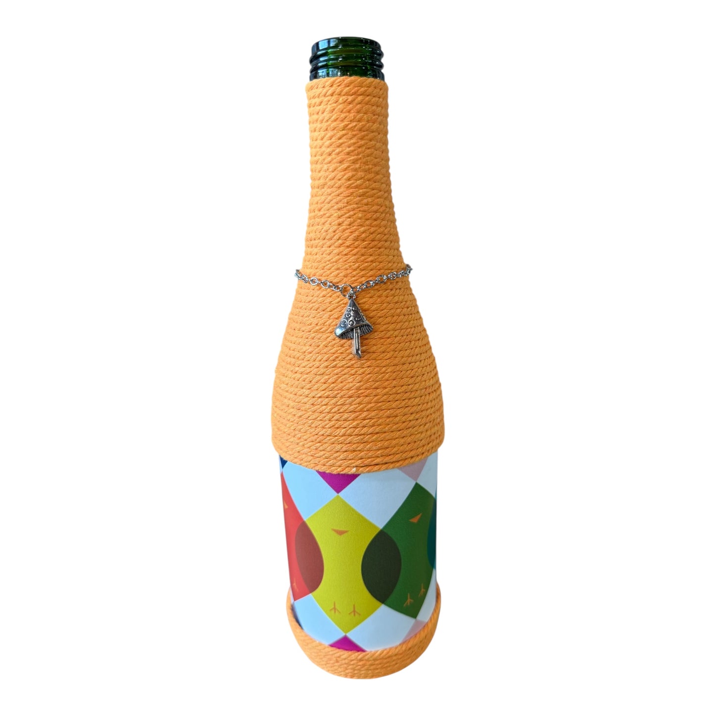 Modern Geometric Upcycled Wine Bottle Incense Burner | Boho Home Fragrance Decor
