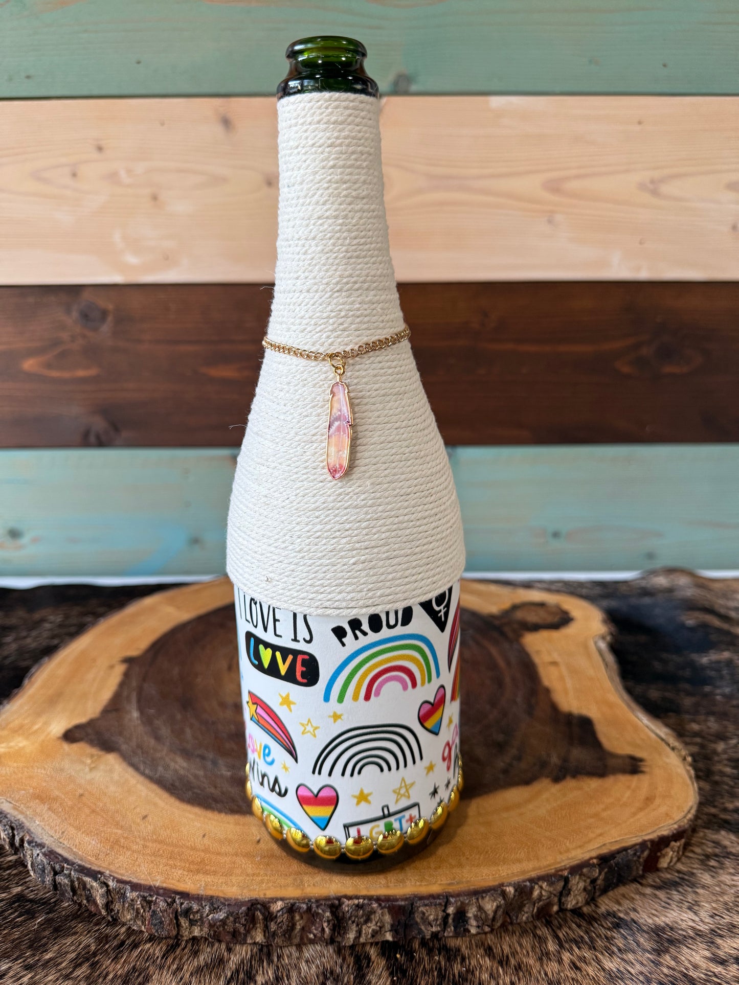 Love is Love Upcycled Wine Bottle Incense Burner | Home Fragrance Decor