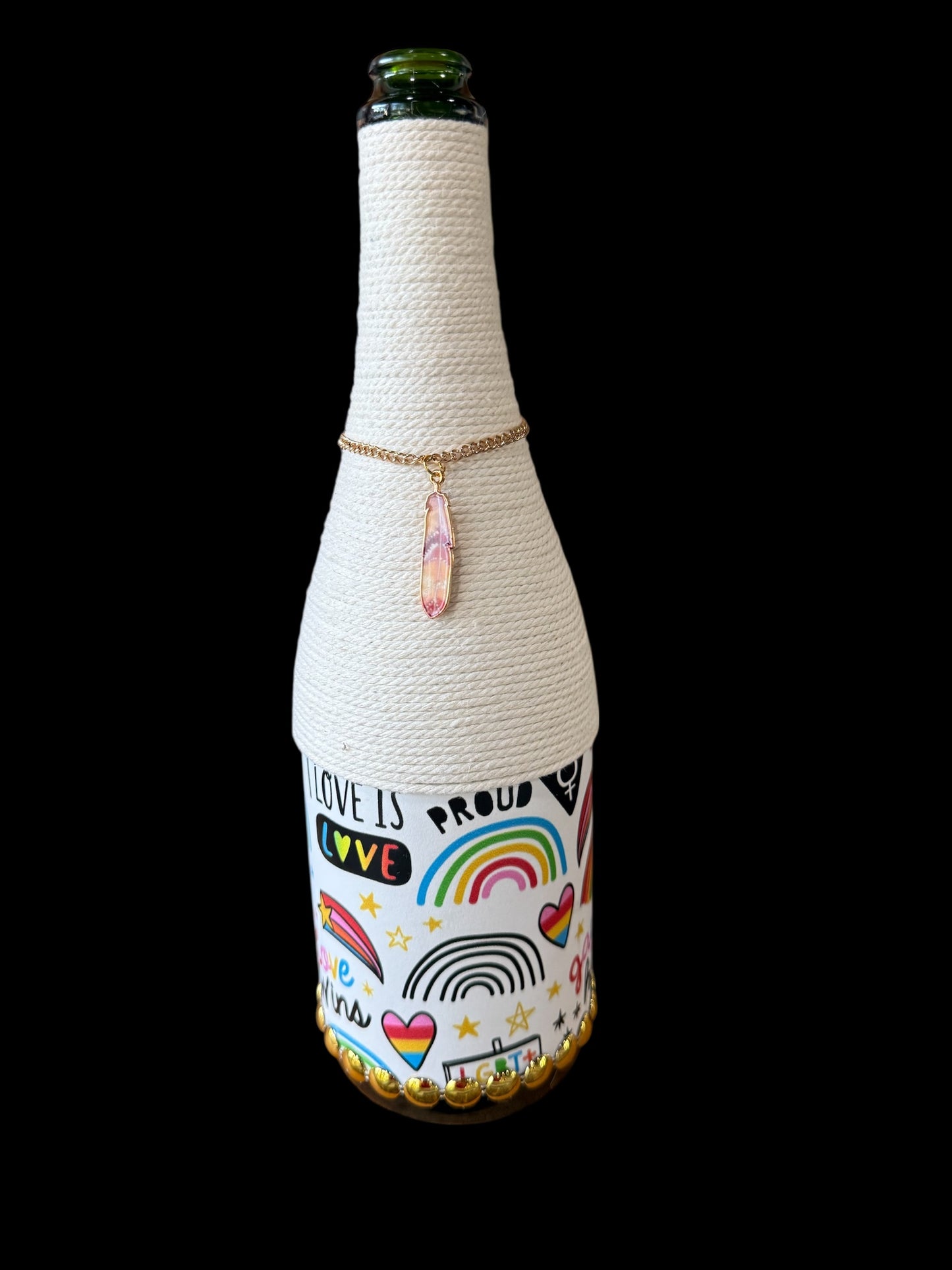 Love is Love Upcycled Wine Bottle Incense Burner | Home Fragrance Decor