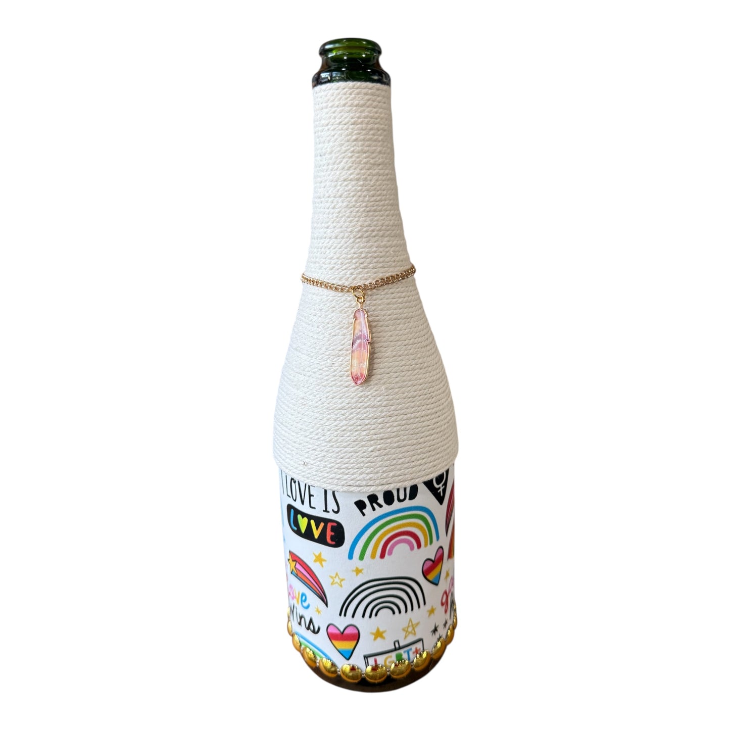 Love is Love Upcycled Wine Bottle Incense Burner | Home Fragrance Decor