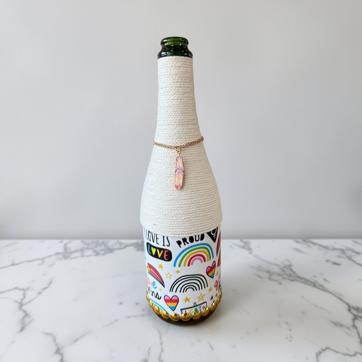 Love is Love Upcycled Wine Bottle Incense Burner | Home Fragrance Decor