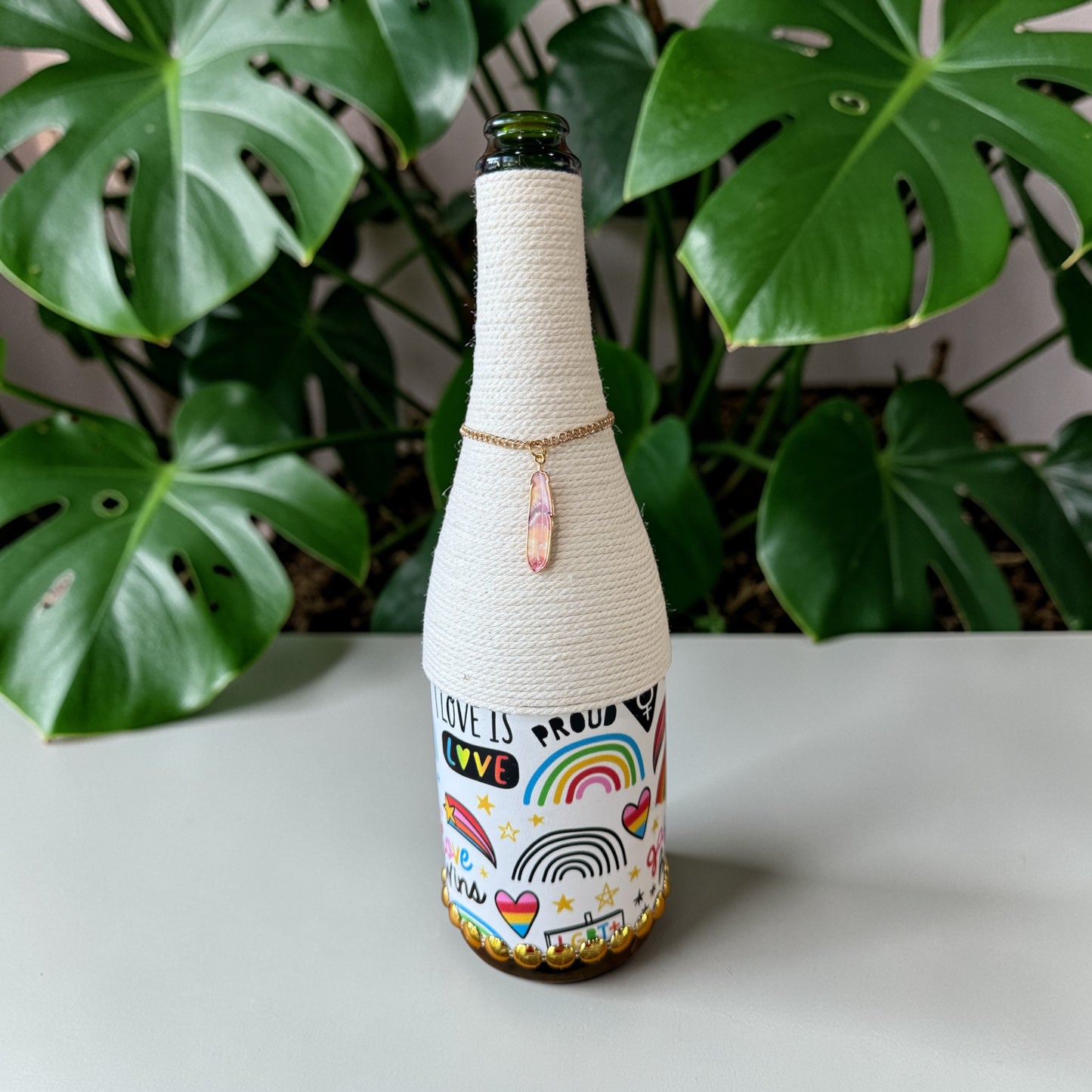Love is Love Upcycled Wine Bottle Incense Burner | Home Fragrance Decor