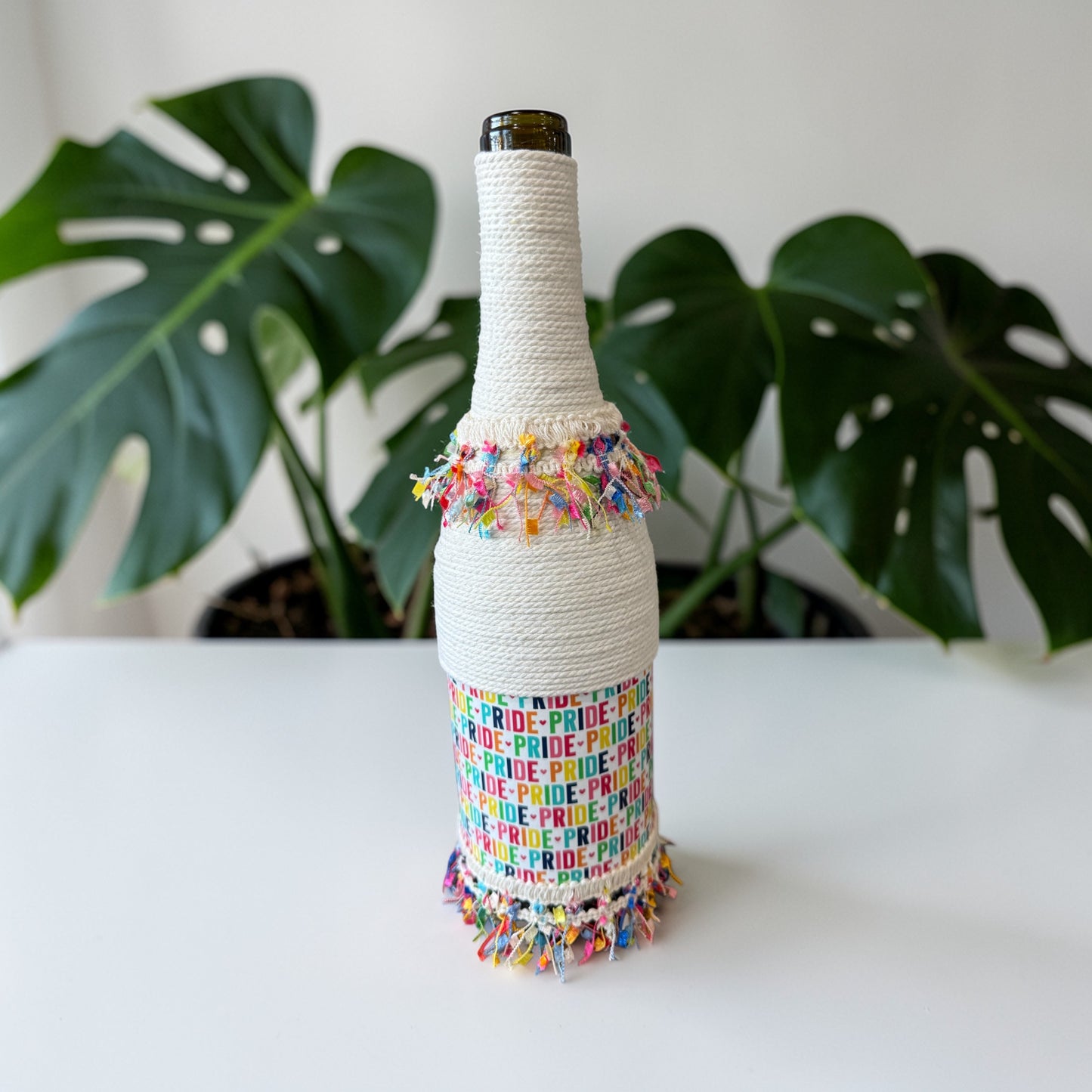 Rainbow Pride Upcycled Wine Bottle Incense Burner | Boho Home Fragrance Decor