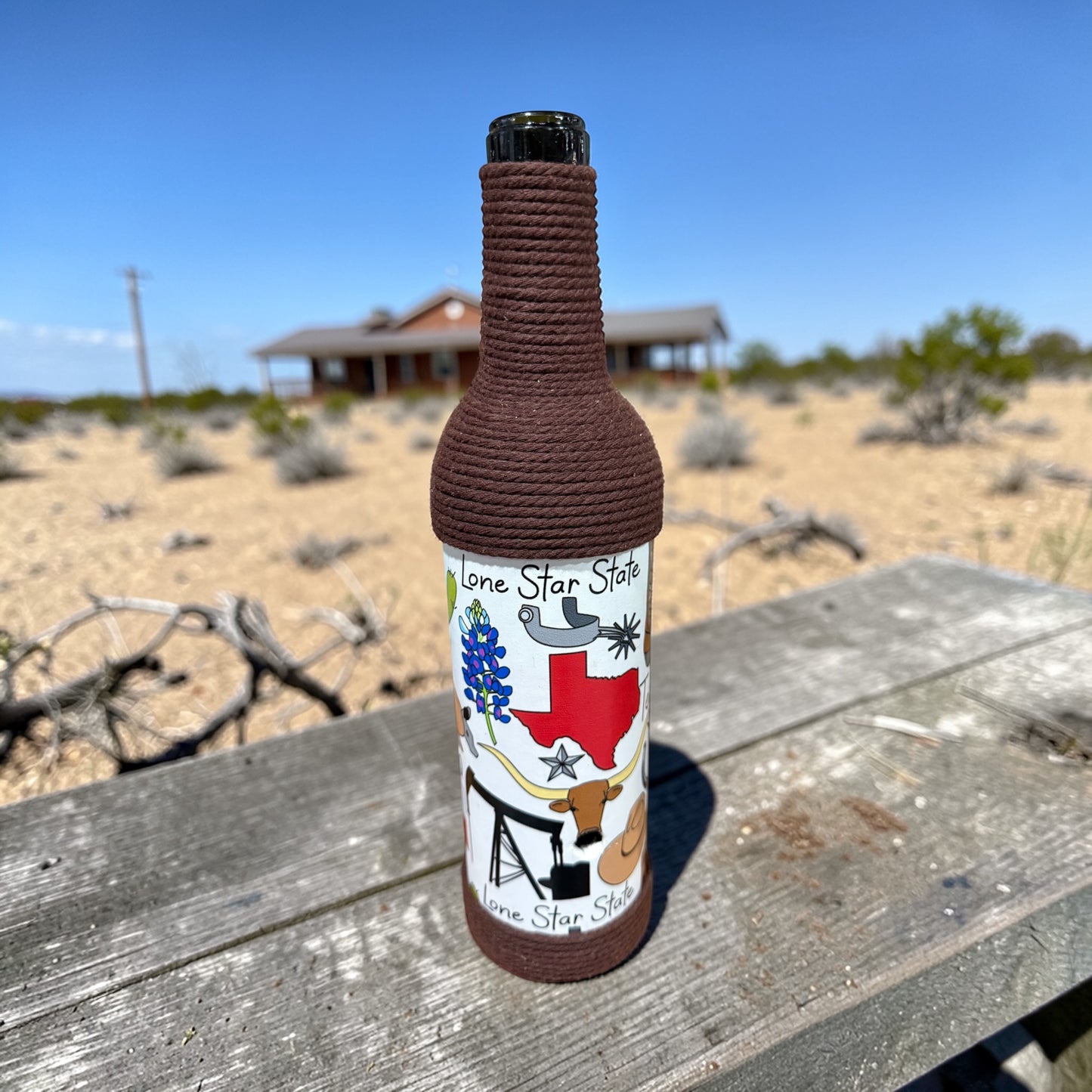 Lone Star Upcycled Wine Bottle Incense Burner | Western Home Fragrance Decor