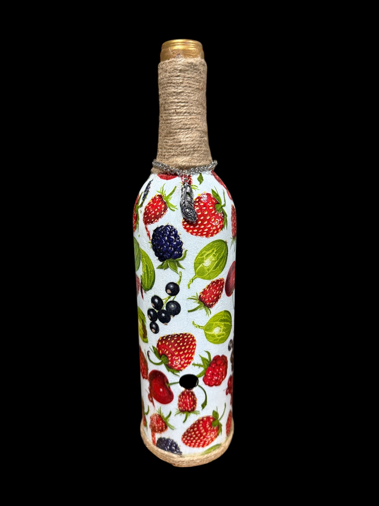 Berry Patch Upcycled Wine Bottle Incense Burner | Coastal Decor
