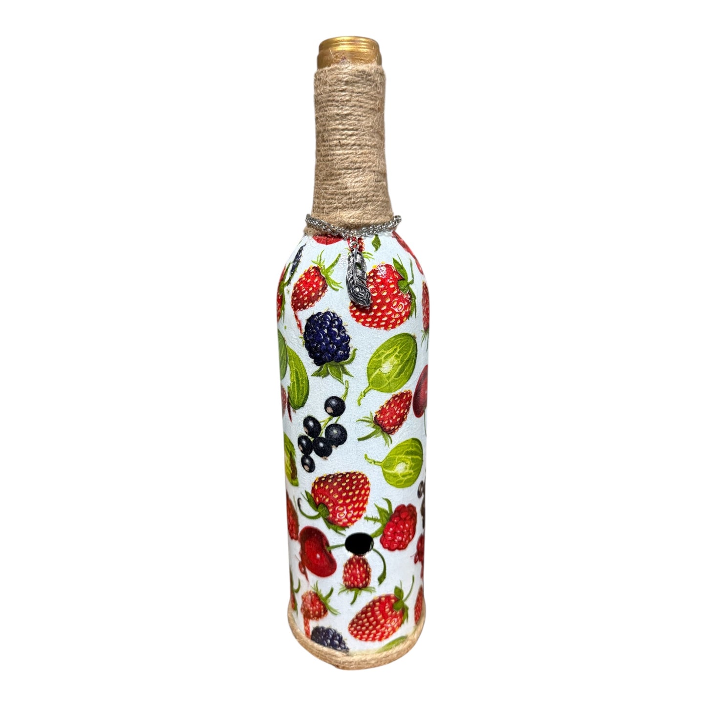 Berry Patch Upcycled Wine Bottle Incense Burner | Coastal Decor