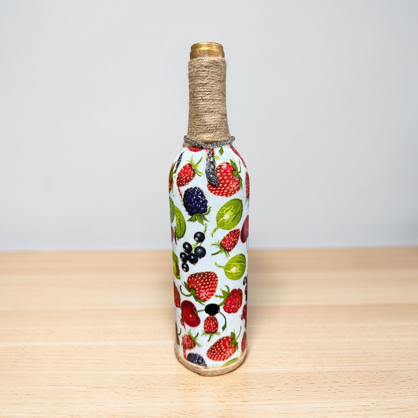 Berry Patch Upcycled Wine Bottle Incense Burner | Coastal Decor